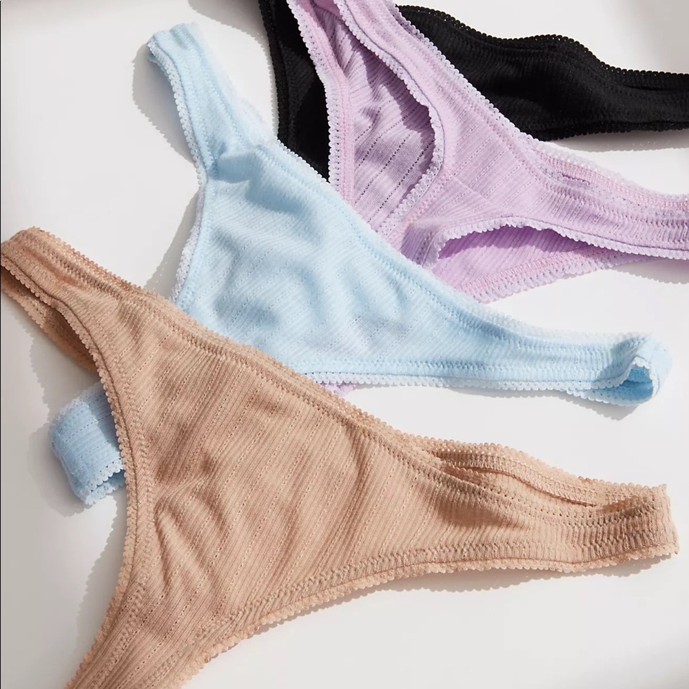 Intimately Free People Pointelle Thong Box
